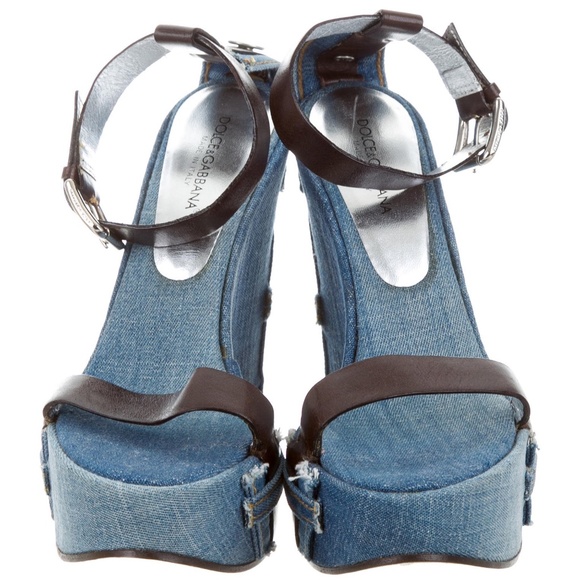Dolce & Gabbana Blue Jean Wedges - Picture 3 of 5